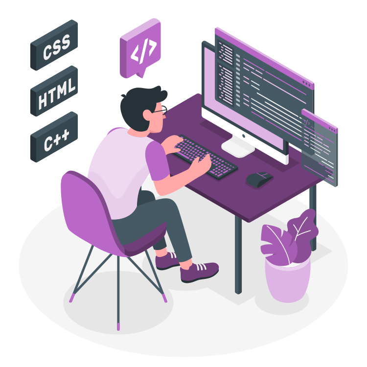 A person doing coding